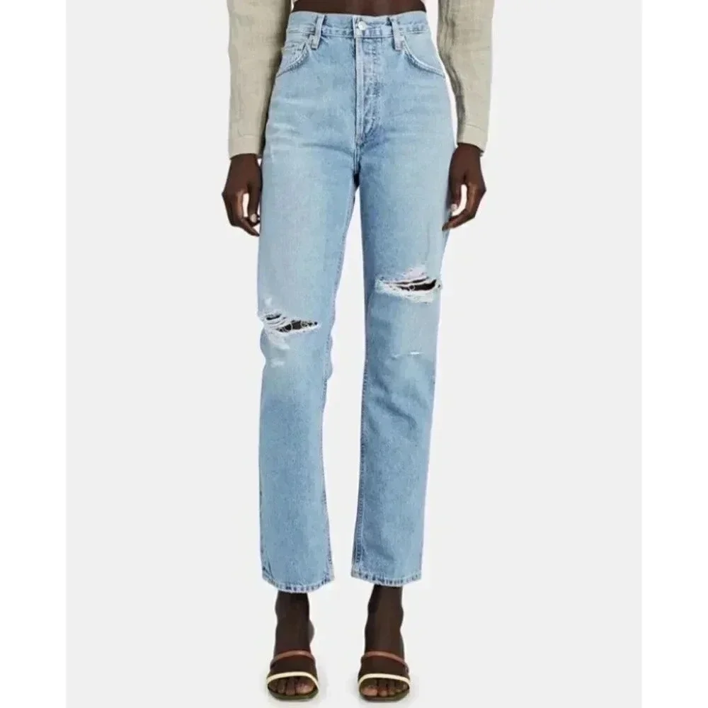 NWT Citizens of Humanity Charlotte High Rise Straight Leg Jeans Denim Blue 33